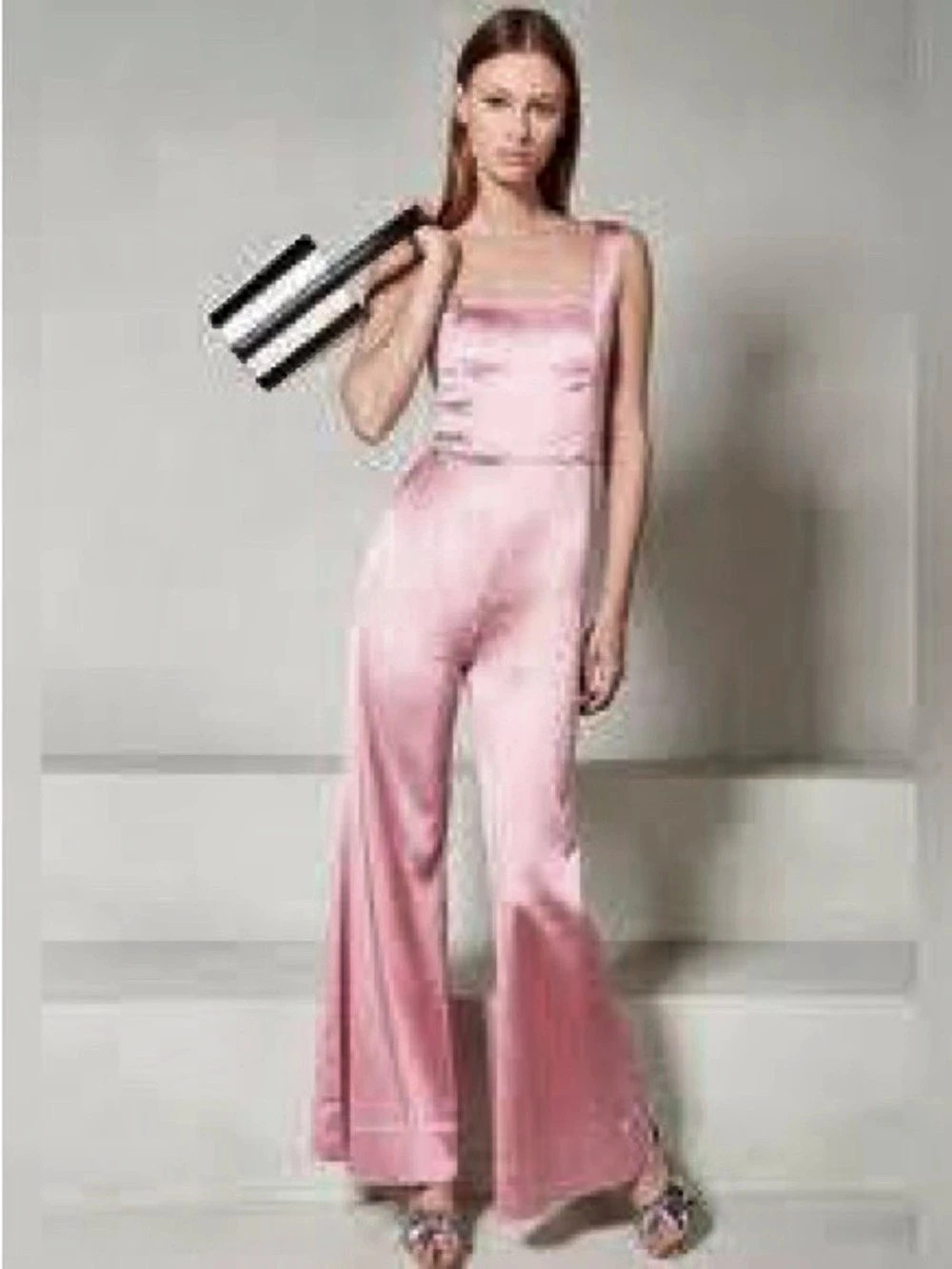 STAUD Pink Wide Leg Jumpsuit Size 8